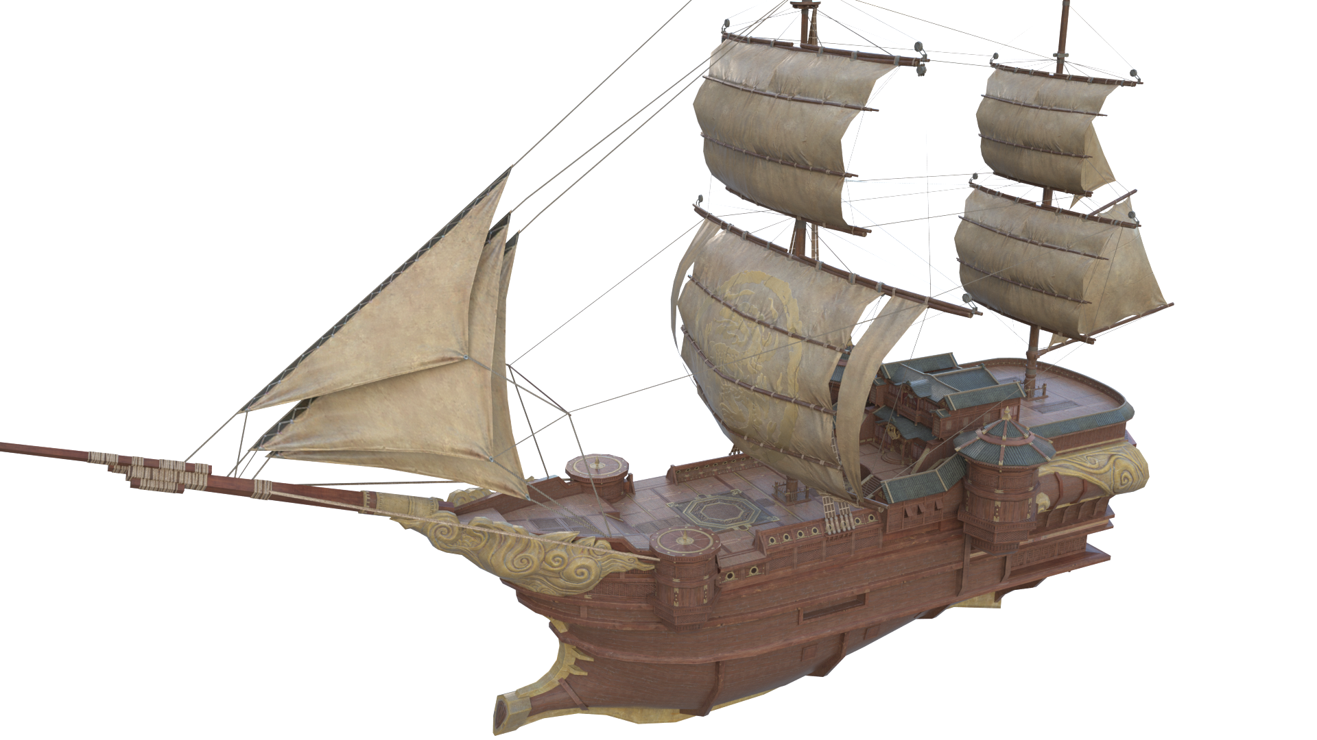 C4d古代帆船模型 C4d工程下载 编号 3d模型 Vj师网www Vjshi Com
