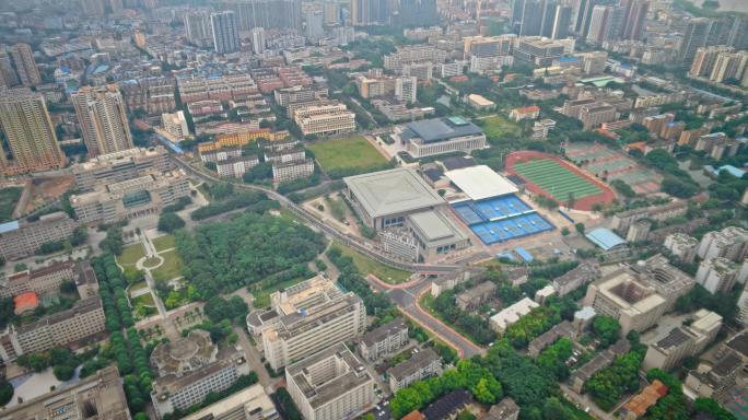 广西大学高空大远景航拍4K