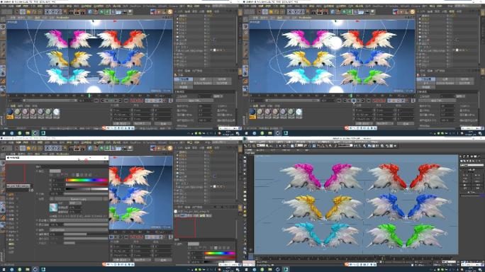 c4d+3dsmax+fbx-六色大翅膀