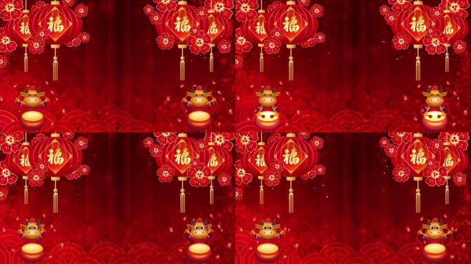 中国风红红火火舞台背景视频
