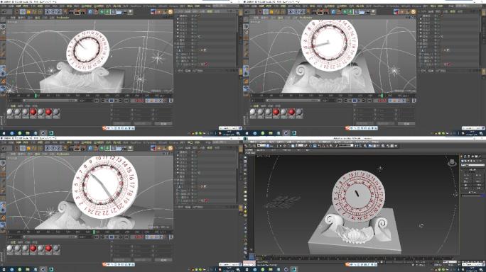 3dsmax+c4d+fbx-白色日晷
