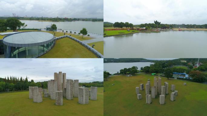 上海月湖雕塑公园4K航拍