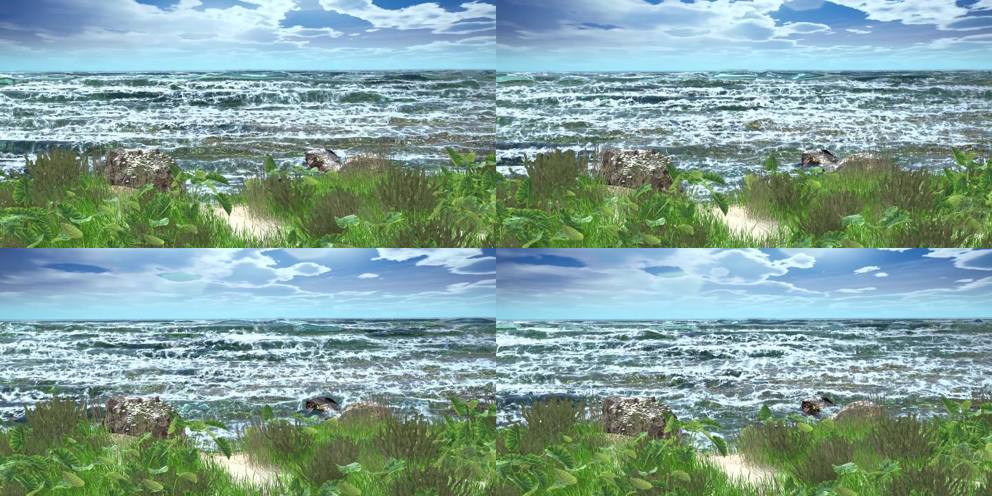 原创4K海浪流体投影3D动画