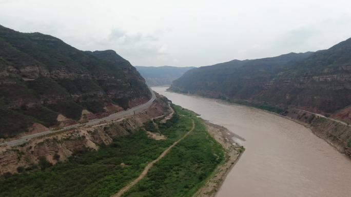 黄河沿黄公路风景河流西北母亲河