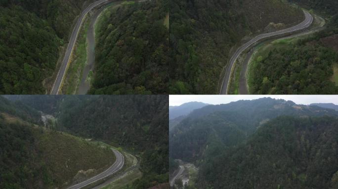 贵州大山深处道路航拍4K