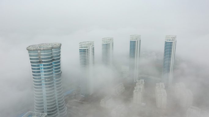 信阳榕基软件园平流雾延时风光