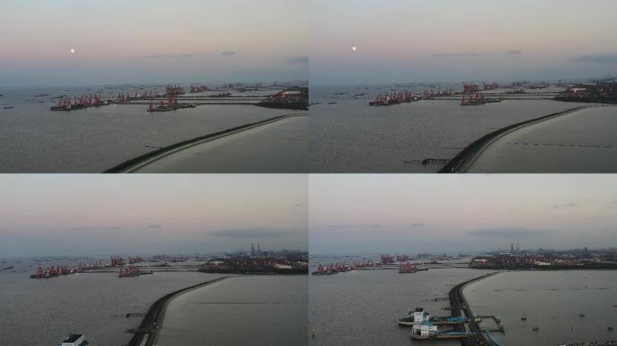 4K原素材-航拍上海长江罗泾港码头