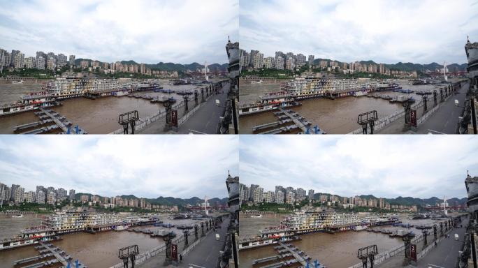 4K4K重庆朝天门码头港口实拍素材2