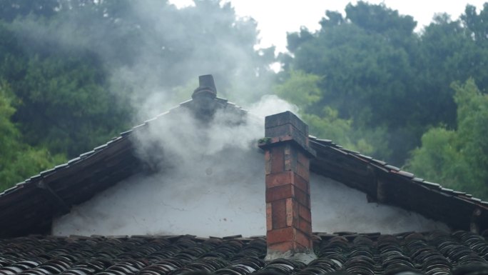 炊烟风景素材