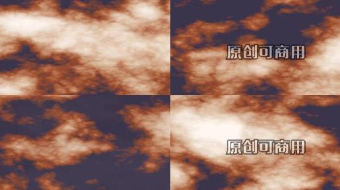 宽屏彩霞蓝天白云流动动态视频5比1循环