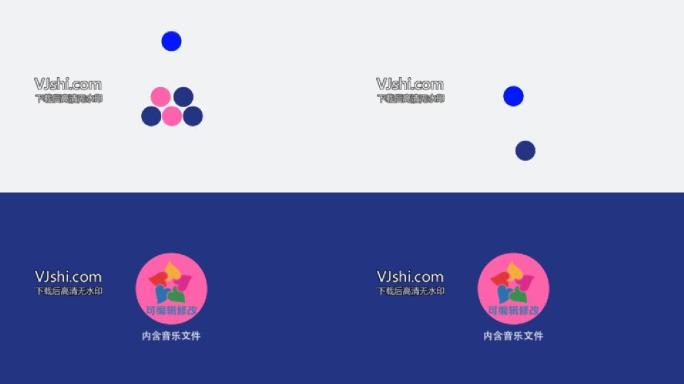 简洁小圆球掉落堆积logo演绎ae模板