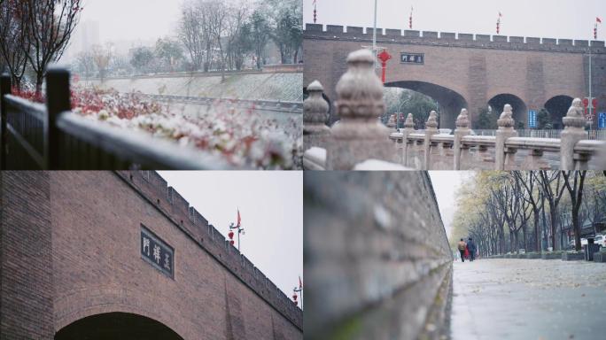 唯美大雪古城西安玉祥门