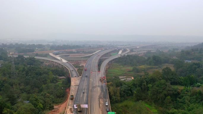 航拍仁沐新高速公路建设3（4K）
