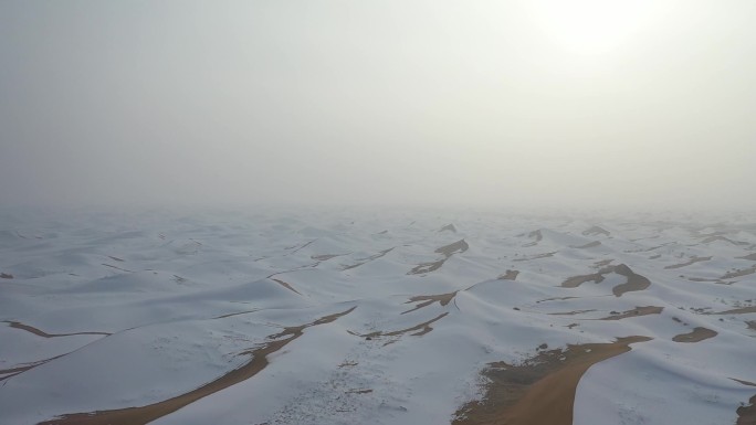 沙漠雪景高清视频