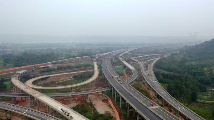 航拍仁沐新高速公路建设4（4K）