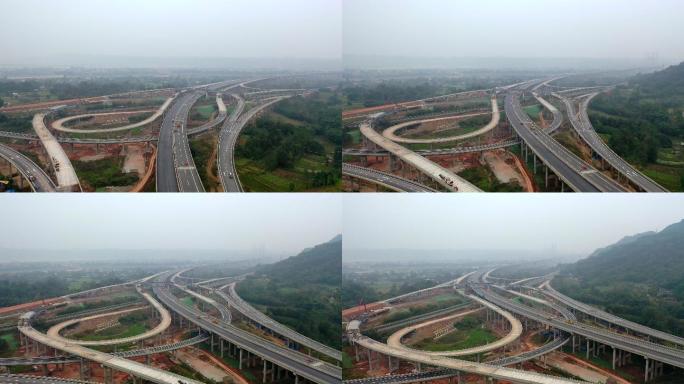 航拍仁沐新高速公路建设4（4K）