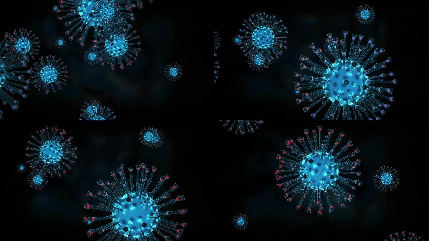 冠状病毒病菌镜头可改颜色背景