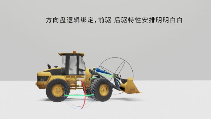 推土机C4D带绑定动画的三维模型