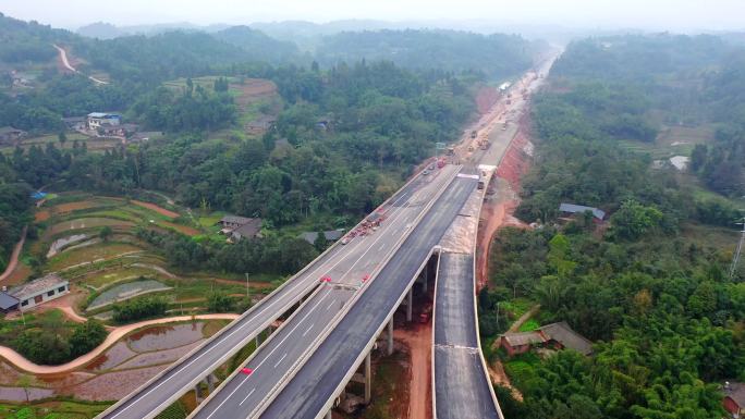 航拍仁沐新高速公路建设7（4K）