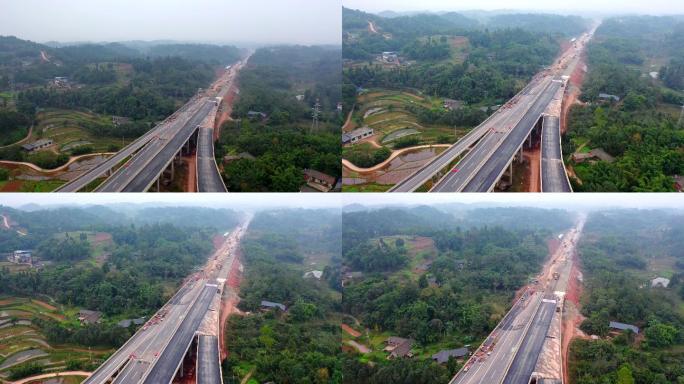 航拍仁沐新高速公路建设7（4K）