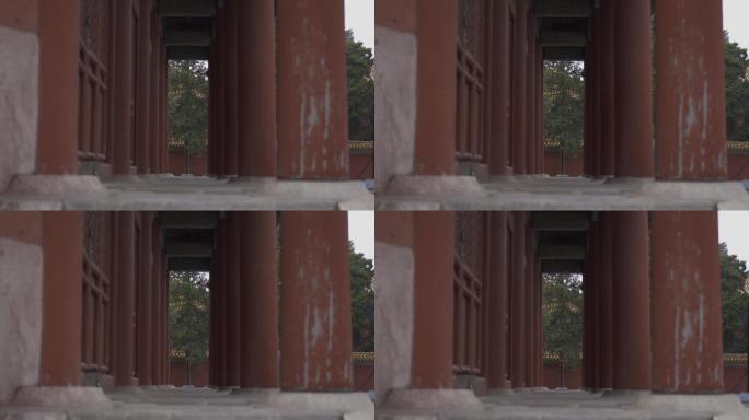 4K原片北京太庙古建筑木柱子