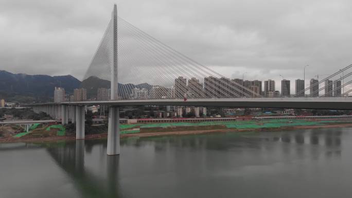 4K航拍重庆双碑大桥交通车流【第1段】