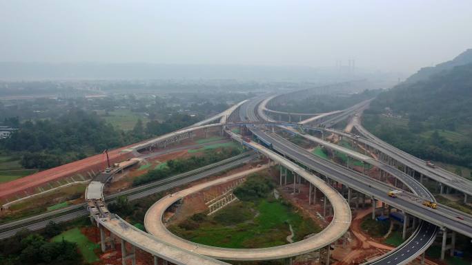 航拍仁沐新高速公路建设6（4K）