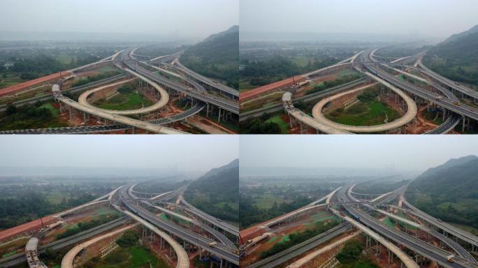 航拍仁沐新高速公路建设6（4K）