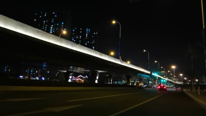 高架桥灯光造型夜景