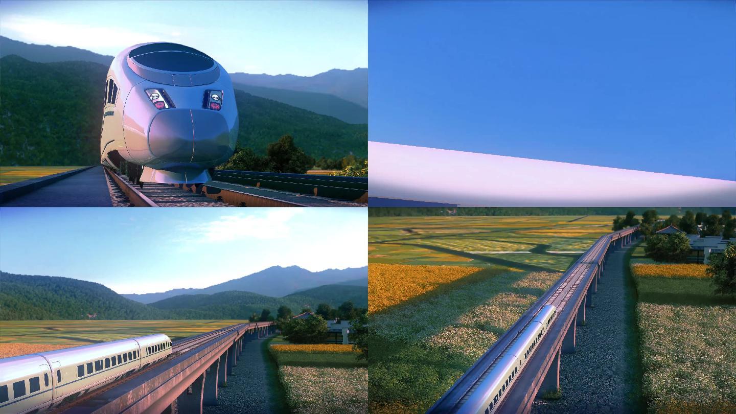 火车动车列车三维模型