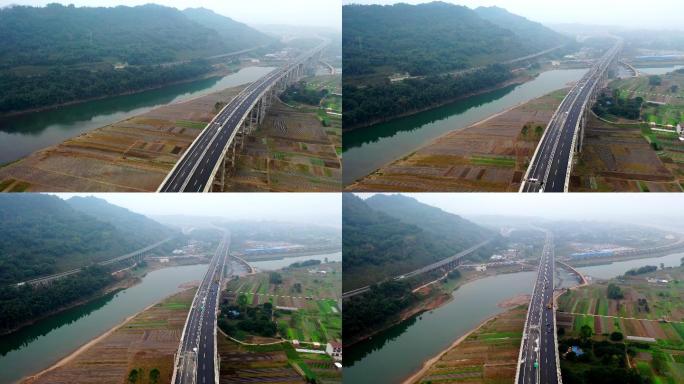 航拍仁沐新高速公路建设14（4K）