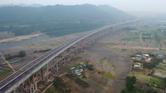 航拍仁沐新高速公路建设13（4K）