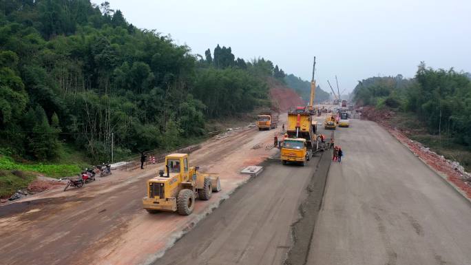 航拍仁沐新高速公路建设1（4K）
