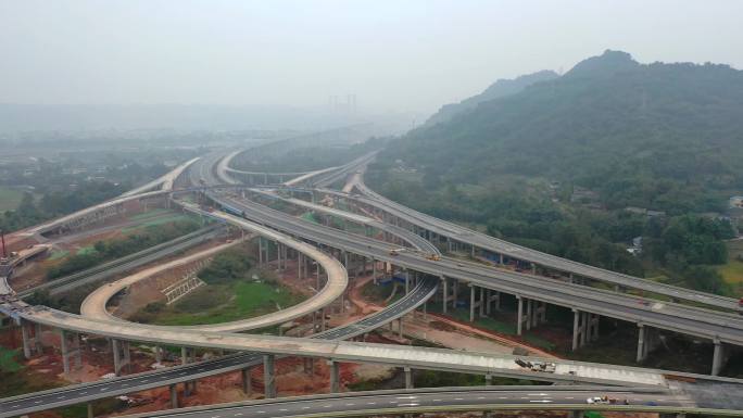 航拍仁沐新高速公路建设5（4K）