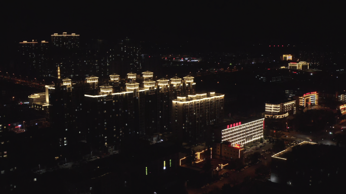 【4K】山西河津市夜景航拍
