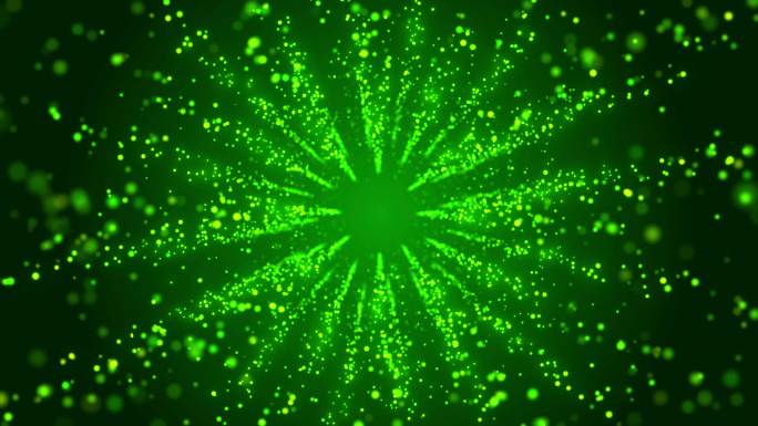 4K绿色旋转推进空间粒子背景循环