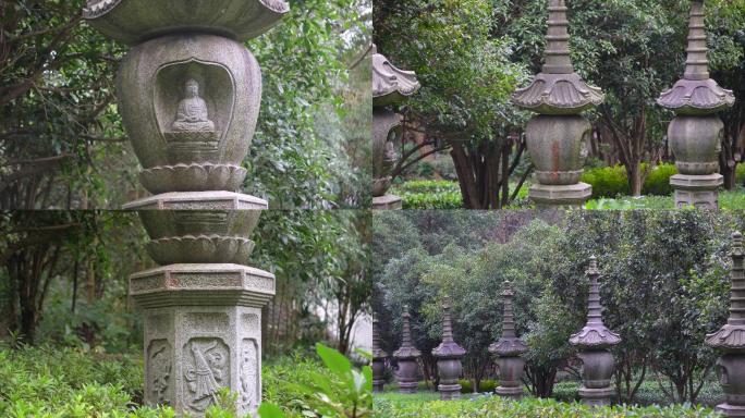 杭州西湖灵隐寺景区永福寺七座佛塔