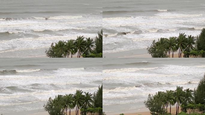 海景实拍台风海啸海浪视频