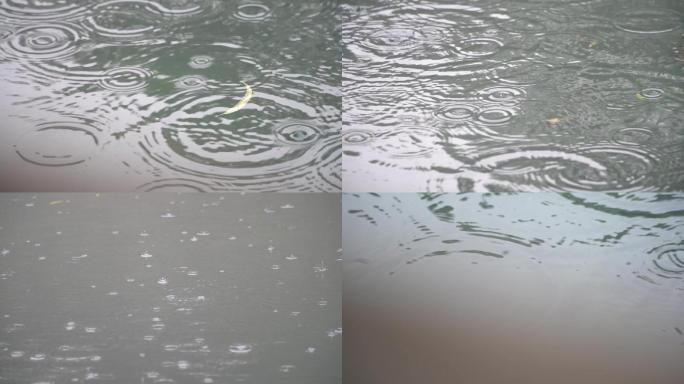 雨中的水面升格素材