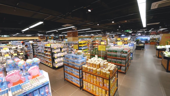 生鲜超市环境购物：蔬菜水果米面