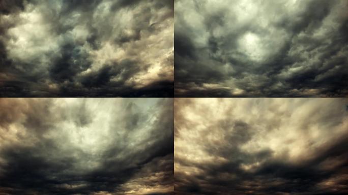 【HD天空】战火硝烟氛围云层缓动恐怖压抑
