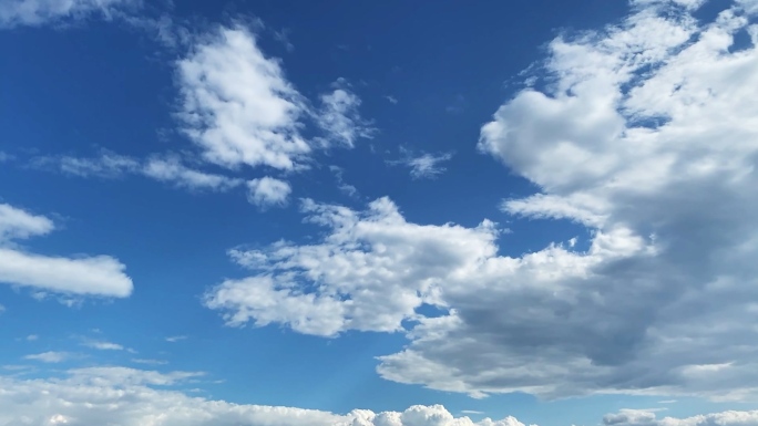 【HD天空】蓝天白云棉絮云层极慢云动晴空
