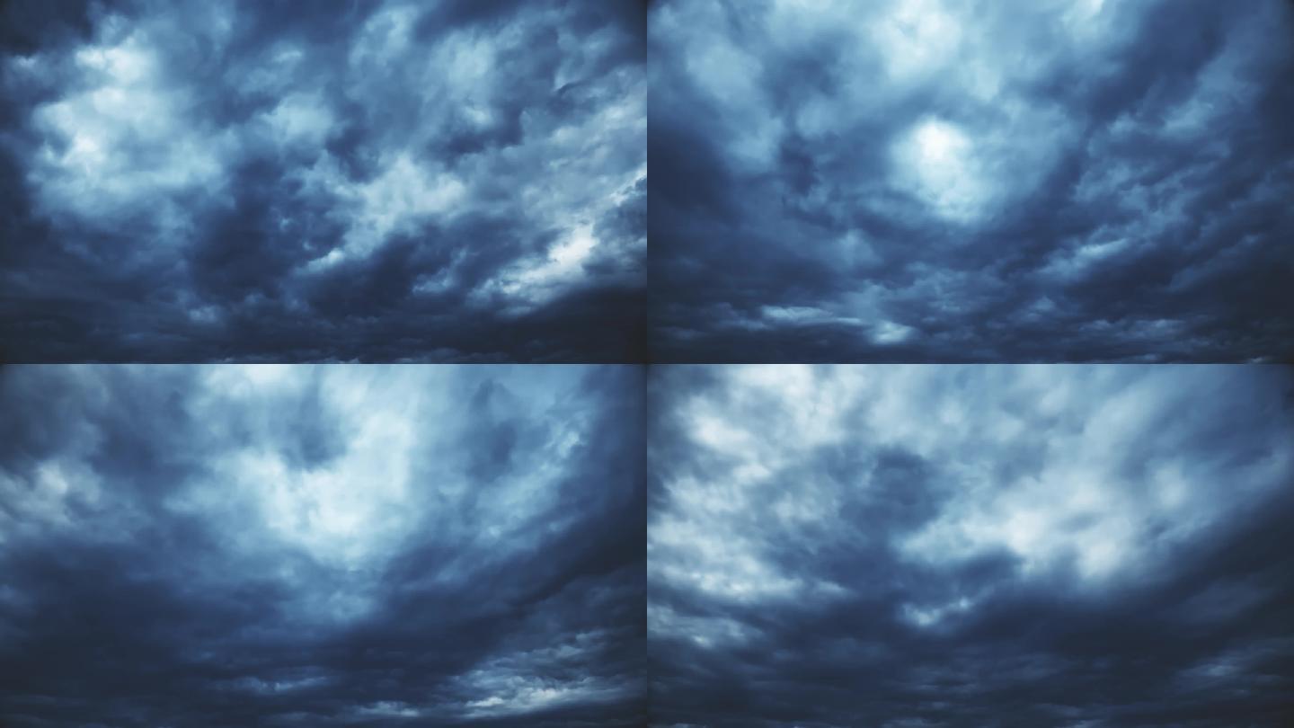 【HD天空】暗蓝云层大雨将至乌云超长时间
