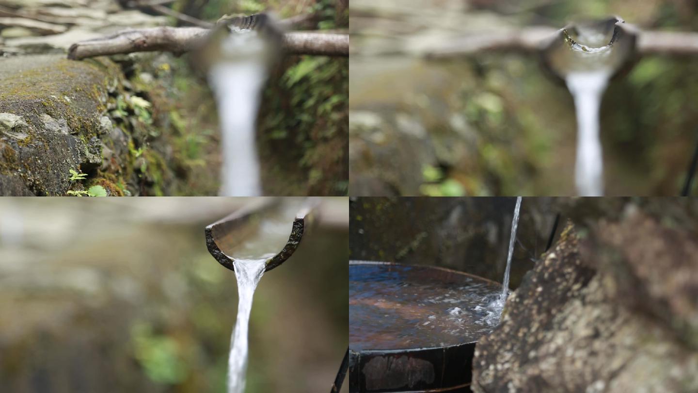 广西桂北山区的水渠潺潺流水