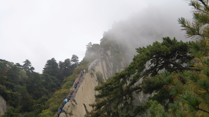 西岳华山、华山风景、爬山、太华山、陕西