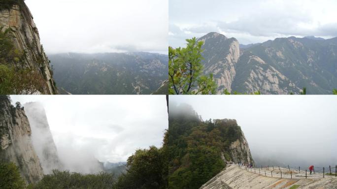 西岳华山、华山风景、爬山、太华山、陕西