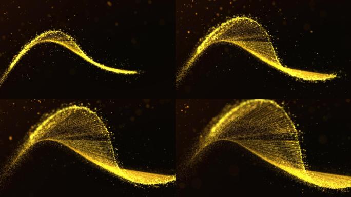 4K金色粒子路径9