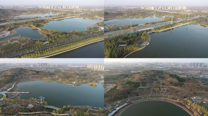 郑州牟山湿地公园全景航拍（4K50帧）