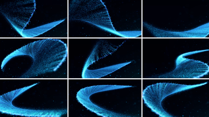 【原创】蓝色科技粒子光线AE工程4K