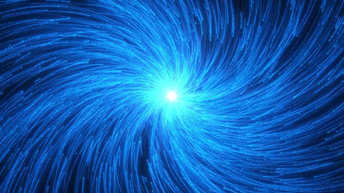 4K蓝色粒子螺旋汇聚无缝循环